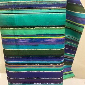 GREEN STRIPE AHOLIC COTTON FABRIC BY THE YARD, 1 YD